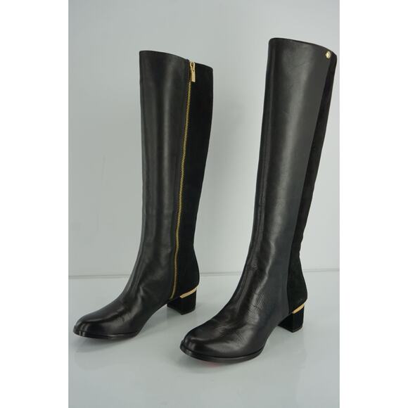 Vince Camuto Black Leather Suede Xenith Tall Knee Riding Boots NIB - Picture 3 of 12
